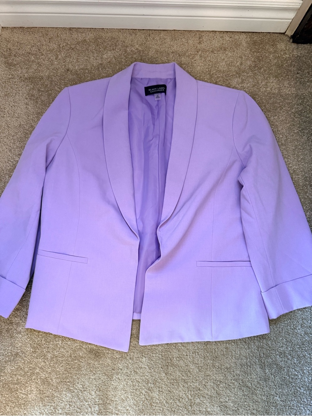 Evan-Picone Black Label Lavender Shawl Collar Blazer Size 16